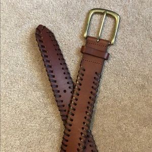 Linea Pelle Vintage belt small cognac laced edge